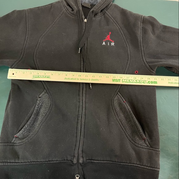 Air Jordan Hooded Long-sleeve Sweatshirt  Zip Up Men's Size XL Black Red (8) - Picture 6 of 12